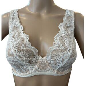 BLUSH Lace underwire bras 34C / lace-mesh / White & Nude